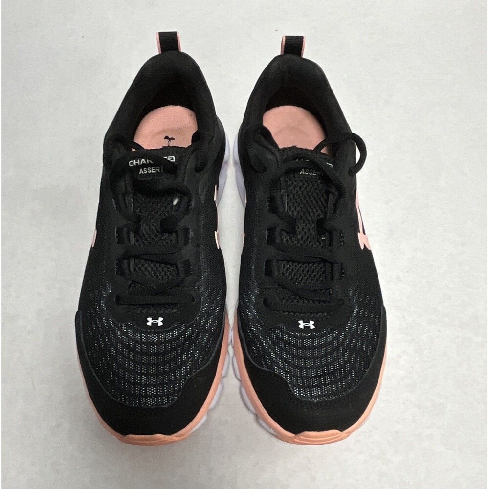 Under Armour Charged Assert 9 Womens Athletic Sneaker Black Pink Sands 3024591